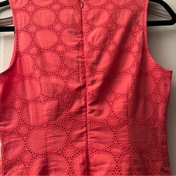 Banana Republic Coral Pink Red Circular Geometric Summer Dress 0 Petite - Picture 5 of 8